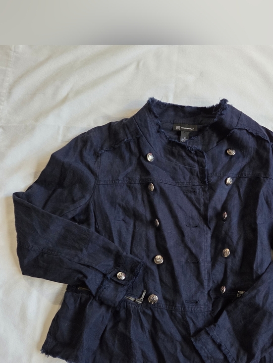 INC International Concepts Jackets & Blazers - INC International Concepts Navy Frayed-Trim Jacket